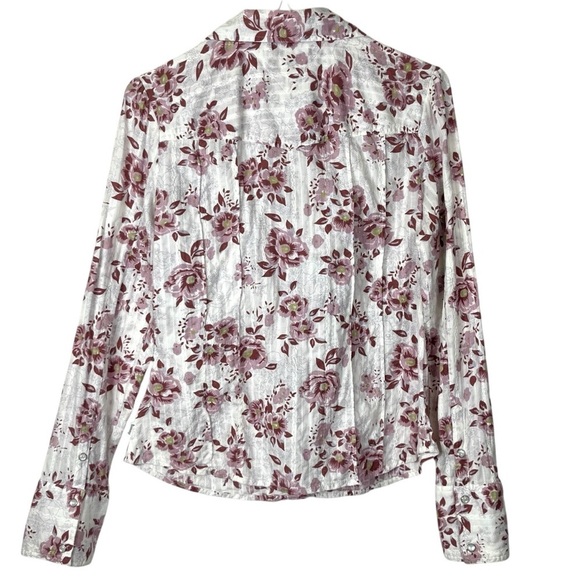 Rare Vintage Y2K Tommy Jeans Floral Country Western Pearl Snap Blouse Sz Large - Picture 2 of 10